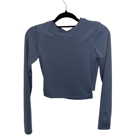 Zaful Crop Top - Back Keyhole, Blue Size M - Picture 1 of 3